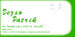 dezso patrik business card